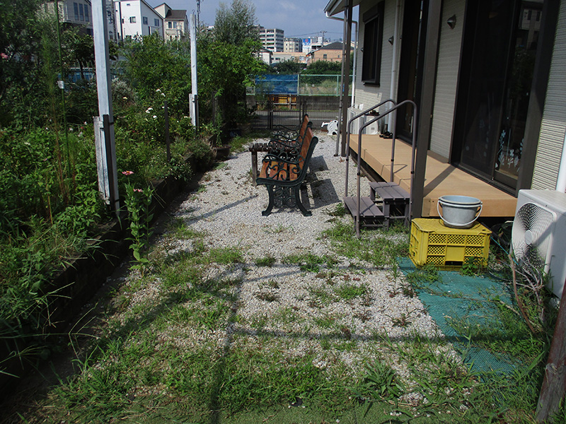 8/23園芸_雑草が伸びたこころ野の庭